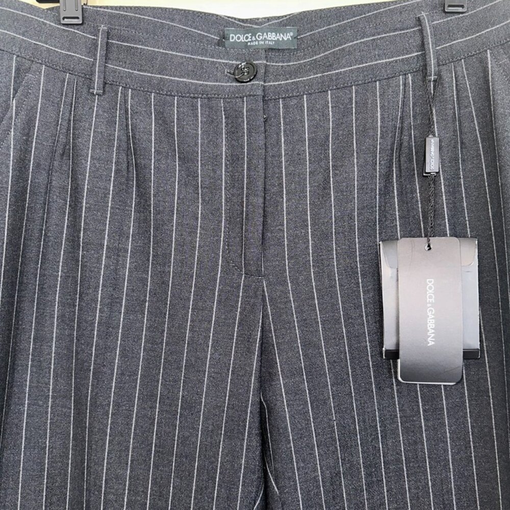 DOLCE & GABBANA VIRGIN WOOL WIDE LEG PANTS